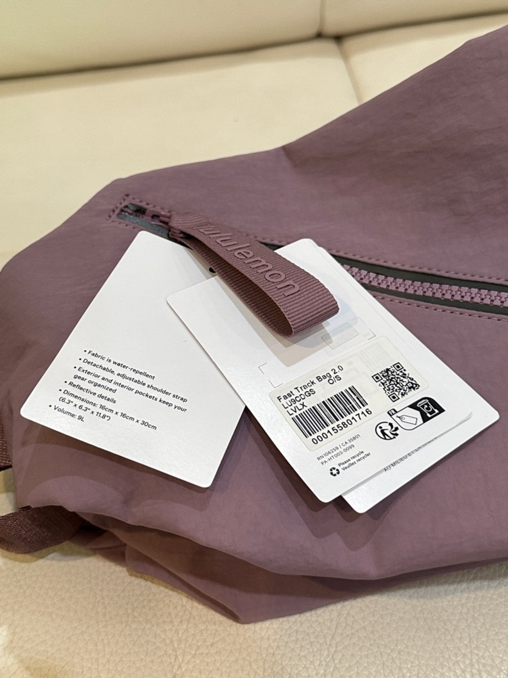 Lululemon Fast Track Bag 2.0 9L Lavender Lux-LU9CDGS LVLX - Picture 9 of 17